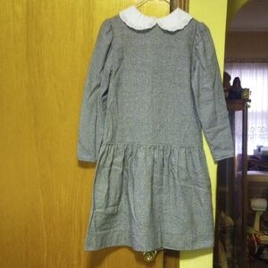 Holt Renfrew Elen II Black & White Short Wool Dress w/ Collar & Long Sleeves